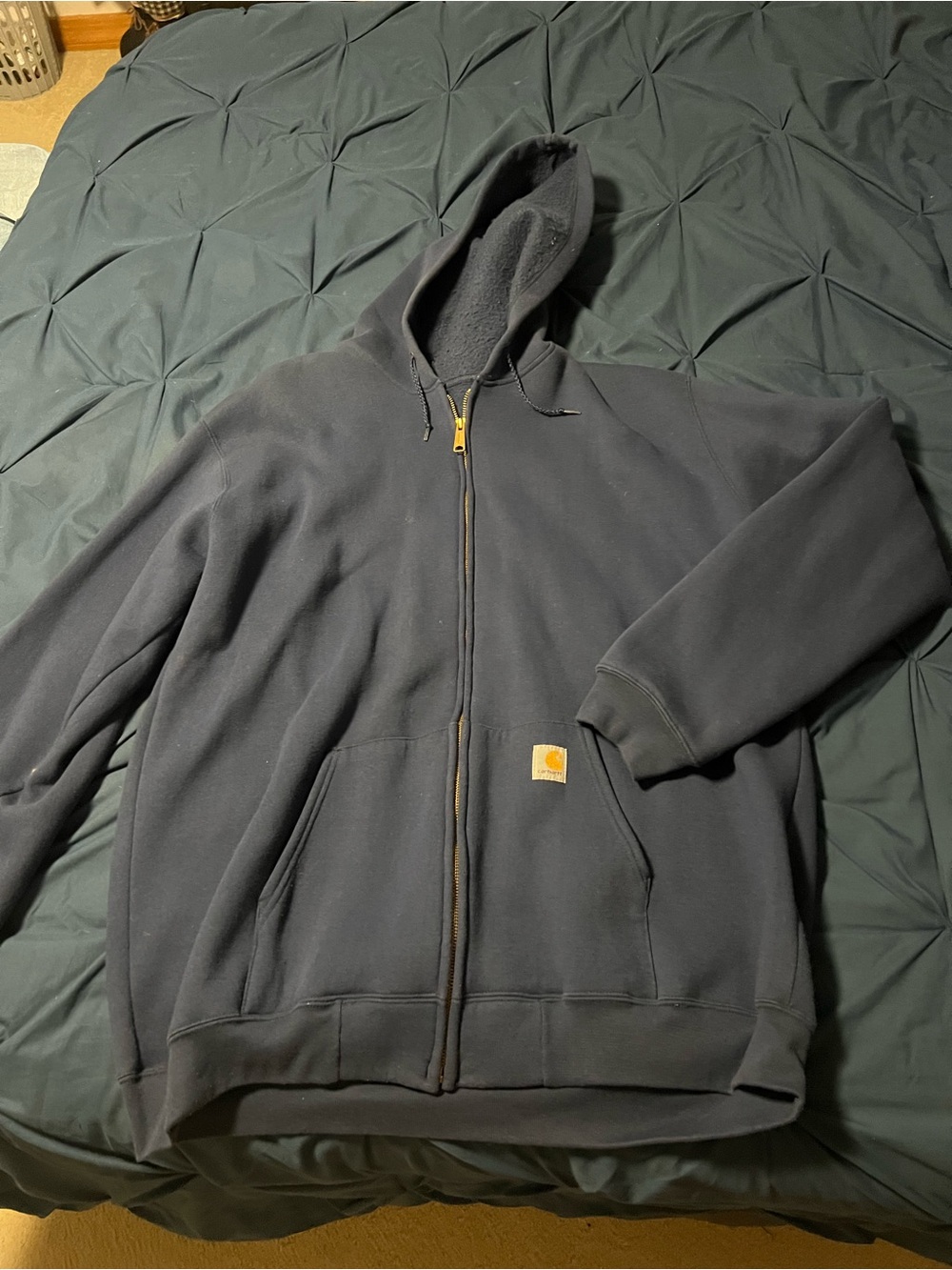 Carhartt Men’s Dark Navy Full-Zip Hooded Sweatshirt